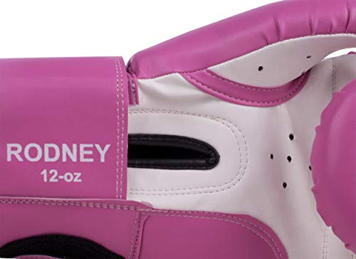 Benlee Rocky Marciano Rodney - Guante de boxeo (PVC), color rosa/blanco, talla 12