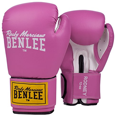 Benlee Rocky Marciano Rodney - Guante de boxeo (PVC), color rosa/blanco, talla 12 Benlee Rocky Marciano Rodney - Guante de boxeo (PVC), color rosa/blanco, talla 12