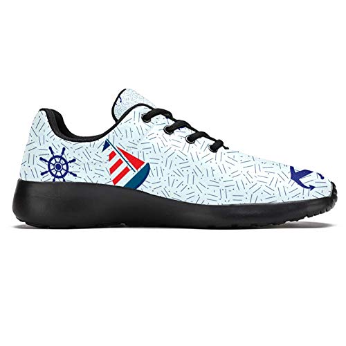 Bennigiry Velero Ancla Volante y patrón de aro Salvavidas Athletic Trainers Zapatillas Ligeras Calzado Deportivo para Mujer