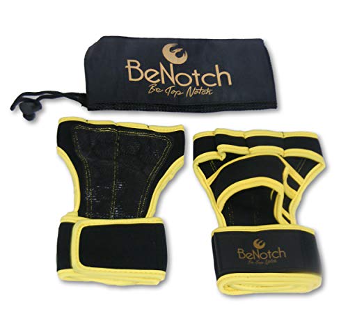 BeNotch - Guantes Hombre y Mujer de Crossfit Hombre con Muñequeras integrada, Antideslizantes Guantes Gimnasio Hombre Para Calistenia, Para Levantamiento de Pesas, Fitness, Color Negro, Talla S-XL BeNotch - Guantes Hombre y Mujer de Crossfit Hombre con Muñequeras integrada, Antideslizantes Guantes Gimnasio Hombre Para Calistenia, Para Levantamiento de Pesas, Fitness, Color Negro, Talla S-XL