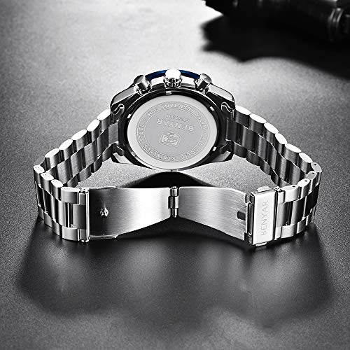 BENYAR Cuarzo cronógrafo Impermeable Relojes Business Casual Deporte Acero Inoxidable de Reloj de Pulsera BENYAR Cuarzo cronógrafo Impermeable Relojes Business Casual Deporte Acero Inoxidable de Reloj de Pulsera