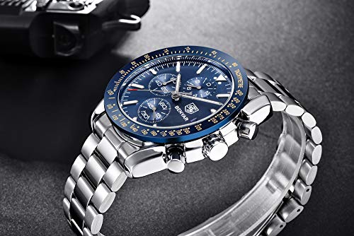 BENYAR Cuarzo cronógrafo Impermeable Relojes Business Casual Deporte Acero Inoxidable de Reloj de Pulsera BENYAR Cuarzo cronógrafo Impermeable Relojes Business Casual Deporte Acero Inoxidable de Reloj de Pulsera