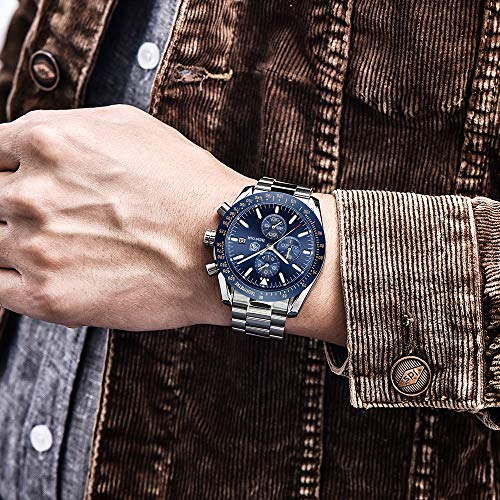BENYAR Cuarzo cronógrafo Impermeable Relojes Business Casual Deporte Acero Inoxidable de Reloj de Pulsera BENYAR Cuarzo cronógrafo Impermeable Relojes Business Casual Deporte Acero Inoxidable de Reloj de Pulsera