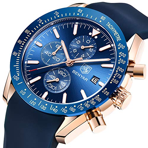 BENYAR Cuarzo cronógrafo Impermeable Relojes Business Casual Deporte Reloj de Pulsera BENYAR Cuarzo cronógrafo Impermeable Relojes Business Casual Deporte Reloj de Pulsera