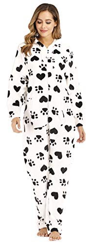 BERDITH - Pijama de forro polar todo en una pieza para saltar el sueño, talla grande de invierno BERDITH - Pijama de forro polar todo en una pieza para saltar el sueño, talla grande de invierno