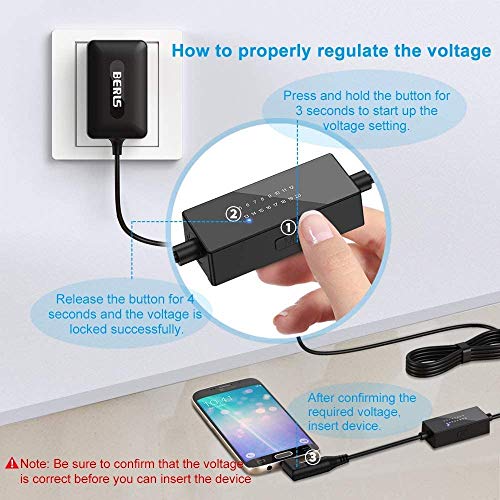 BERLS 36W Transformador Regulable 5V 6V 7V 8V 9V 10V 11V 12V 13V 14V 15V 16V 17V 18V 19V 20V Adaptador Corriente con 9 Enchufes Adaptadores Universal 3000mA Cargador AC/DC BERLS 36W Transformador Regulable 5V 6V 7V 8V 9V 10V 11V 12V 13V 14V 15V 16V 17V 18V 19V 20V Adaptador Corriente con 9 Enchufes Adaptadores Universal 3000mA Cargador AC/DC