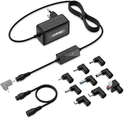 BERLS 36W Transformador Regulable 5V 6V 7V 8V 9V 10V 11V 12V 13V 14V 15V 16V 17V 18V 19V 20V Adaptador Corriente con 9 Enchufes Adaptadores Universal 3000mA Cargador AC/DC