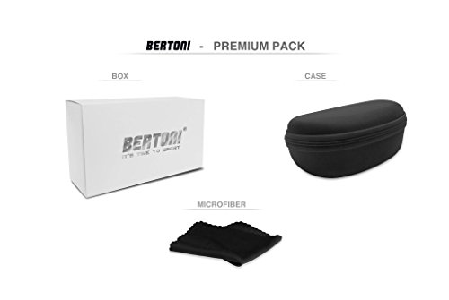 BERTONI Gafas Deportivas Fotocromaticas Anti-Vaho para Deporte Extremos Ciclismo Carrera Esqui MTB Running - Ventilación Directa - Lentes Cat. 0 > 3 (Negro Mate/Azul)