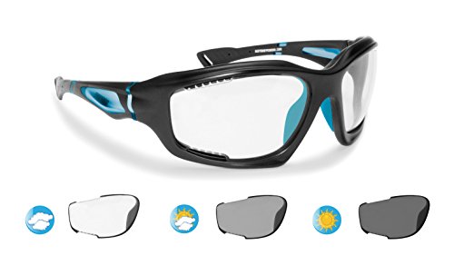 BERTONI Gafas Deportivas Fotocromaticas Anti-Vaho para Deporte Extremos Ciclismo Carrera Esqui MTB Running - Ventilación Directa - Lentes Cat. 0 > 3 (Negro Mate/Azul) BERTONI Gafas Deportivas Fotocromaticas Anti-Vaho para Deporte Extremos Ciclismo Carrera Esqui MTB Running - Ventilación Directa - Lentes Cat. 0 > 3 (Negro Mate/Azul)