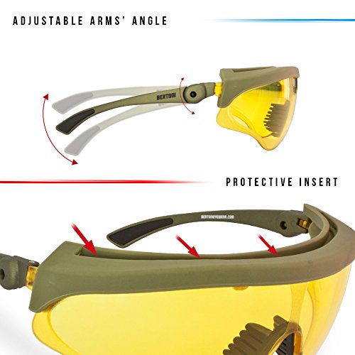 BERTONI Gafas Protectoras Balisticas de Tiro Polígono Caza Softair - Lente 2.8mm Anti-Vaho - Inclinaciòn de la Lente Ajustable - AF869 Italy (Lente Amarilla) BERTONI Gafas Protectoras Balisticas de Tiro Polígono Caza Softair - Lente 2.8mm Anti-Vaho - Inclinaciòn de la Lente Ajustable - AF869 Italy (Lente Amarilla)