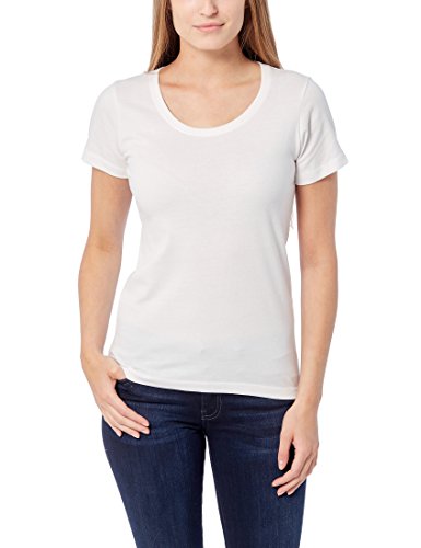 Berydale Camiseta de manga corta de mujer, con cuello redondo, pack de 3, Blanco, XL