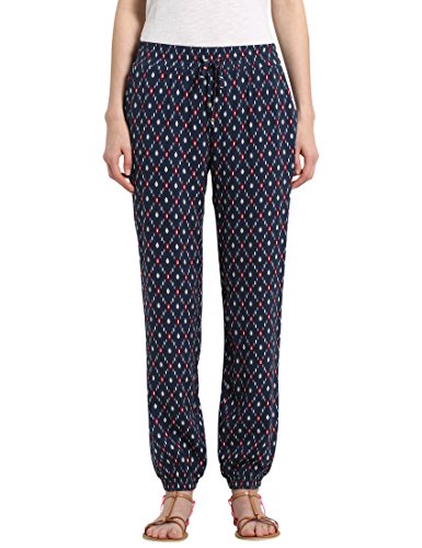 Berydale Pantalones de tela suaves de mujer, Azul Marino/Rojo/Azul/Beige, 36