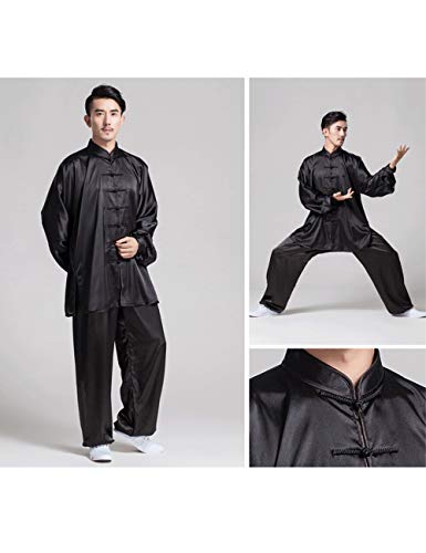 besbomig Clásico Unisexo Trajes Tang Kung fu Artes Marciales Conjuntos de Uniformes - Artes Marciales Tai Chi Ropa de Practica para Hombres Mujeres