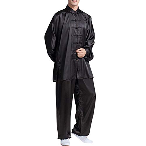 besbomig Clásico Unisexo Trajes Tang Kung fu Artes Marciales Conjuntos de Uniformes - Artes Marciales Tai Chi Ropa de Practica para Hombres Mujeres