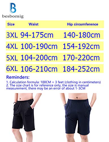 besbomig Pantalones de Pijama para Hombre Oversize Pantalones Cortos de Deporte Elástico Pijamas Inferiores Pantalones De Estar por Casa