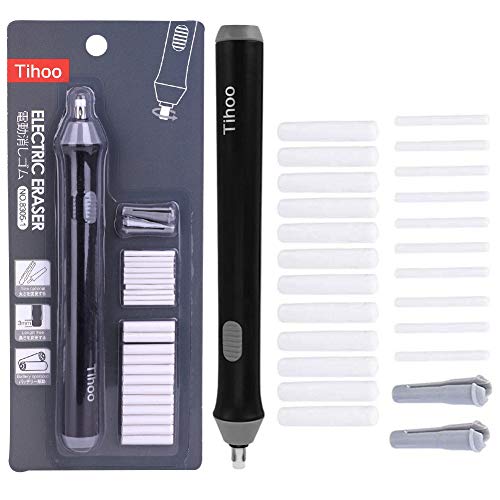 BESLIME Borrador eléctrico, 22 Recambios incluidos, borradores a batería Ideal para un borrado fácil y cómodo Goma de Borrar perfecto para Principiantes, Profesionales y Artistas