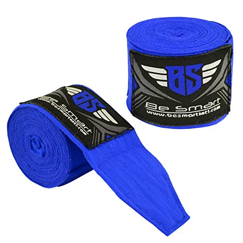 BeSmart Muay Thai - Vendas de boxeo para niños (2,5 m, 2,5 m), color azul BeSmart Muay Thai - Vendas de boxeo para niños (2,5 m, 2,5 m), color azul