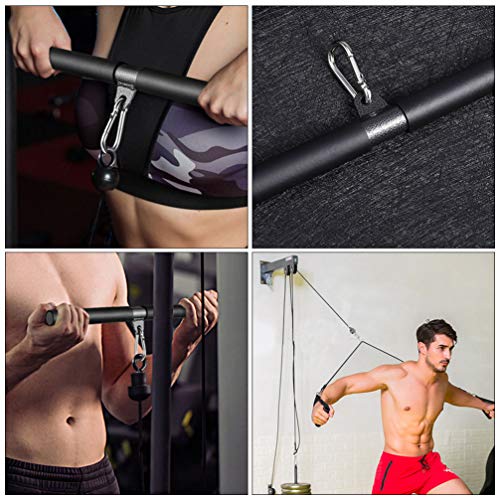 BESPORTBLE 2Pcs Barra Recta Giratoria Pull up Barra de Bíceps Barra de Tensión Entrenador de Músculos Cuerda de Tracción Herramienta de Entrenamiento de Fuerza para El Hogar Gimnasio