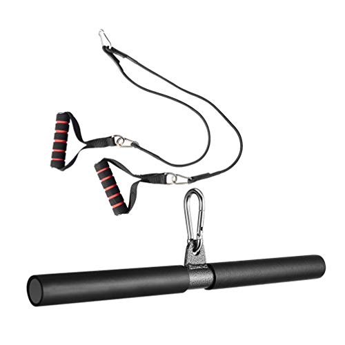 BESPORTBLE 2Pcs Barra Recta Giratoria Pull up Barra de Bíceps Barra de Tensión Entrenador de Músculos Cuerda de Tracción Herramienta de Entrenamiento de Fuerza para El Hogar Gimnasio