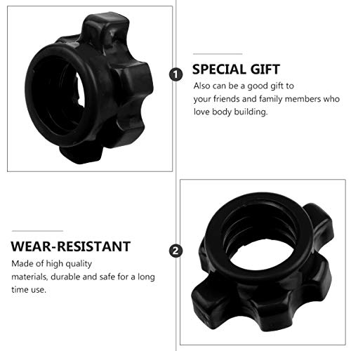 BESPORTBLE Abrazaderas de Barra Negras Collares de Barra Antideslizantes Clips de Barra para Barra de Peso Olímpica Placa para Levantamiento de Pesas Entrenamiento de Fitness Entrenamiento 4 BESPORTBLE Abrazaderas de Barra Negras Collares de Barra Antideslizantes Clips de Barra para Barra de Peso Olímpica Placa para Levantamiento de Pesas Entrenamiento de Fitness Entrenamiento 4