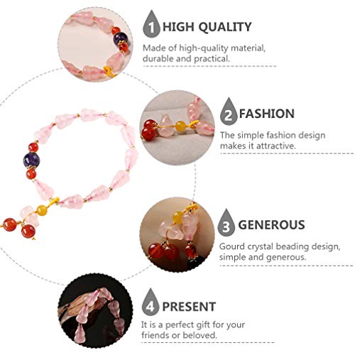 BESPORTBLE Pulsera de Cuarzo Rosa Pulseras con Cuentas de Piedras Preciosas Pulsera de Cristal Reiki Regalo del Día de San Valentín para Mujer
