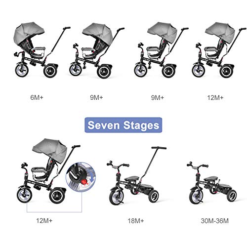 besrey 7 en 1 Triciclos Bebes reclinable con Asiento Giratorio, Triciclo para Bebe Nino evolutivo Infantil Trike Cochecito besrey 7 en 1 Triciclos Bebes reclinable con Asiento Giratorio, Triciclo para Bebe Nino evolutivo Infantil Trike Cochecito