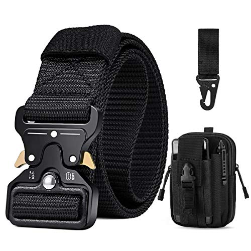 BESTKEE Cinturón táctico para Hombres 1.5 Pulgadas, Estilo Militar Cinturón con Hebilla con Cierre rápido de Hebilla de Metal, Regalo con Bolsa táctica Molle y Gancho (Ejercito Verde) BESTKEE Cinturón táctico para Hombres 1.5 Pulgadas, Estilo Militar Cinturón con Hebilla con Cierre rápido de Hebilla de Metal, Regalo con Bolsa táctica Molle y Gancho (Ejercito Verde)
