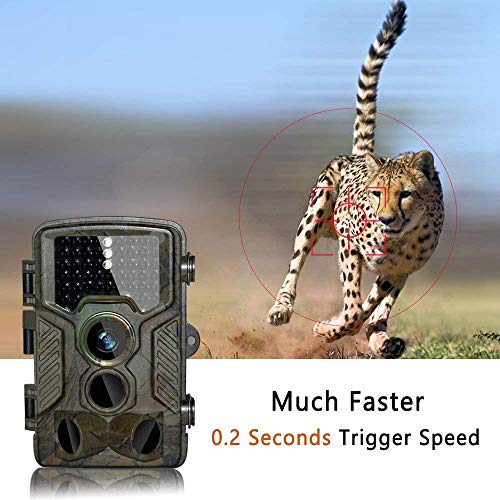 BestoU Cámara de Caza 16MP 1080P HD Nocturna para Vigilancia Trail Cámara Impermeable 46 IR Invisible 3 PIR Sensor de Movimiento（2.4" LCD ） Visión Nocturna de Caza, con 32GB Micro SD