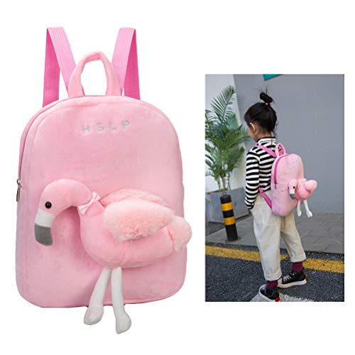 BESTOYARD - Mochila Infantil con diseño de Flamenco, Bolso de Peluche con Peluche extraíble, Color Rosa BESTOYARD - Mochila Infantil con diseño de Flamenco, Bolso de Peluche con Peluche extraíble, Color Rosa