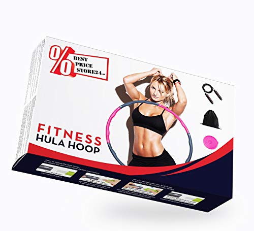 BestPriceStore24 GmbH Set de fitness con cuerda de saltar, cinta métrica, bolsa de deporte, aro de fitness para entrenamientos de hula hoop, para adultos y niños, para perder peso y perder peso