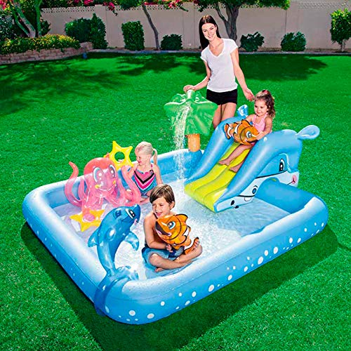 Bestway 53052 - Piscina Hinchable Infantil Acuario 239x206x86 cm con TobogƔn Bestway 53052 - Piscina Hinchable Infantil Acuario 239x206x86 cm con TobogƔn