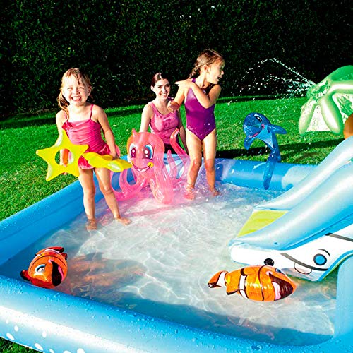 Bestway 53052 - Piscina Hinchable Infantil Acuario 239x206x86 cm con Tobogán