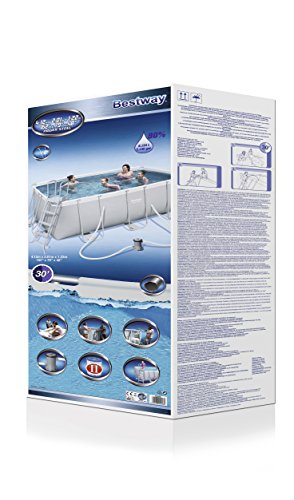 BESTWAY 56456 - Piscina Desmontable Tubular Power Steel, Depuradora de cartucho de 2.006 litros/hora, 412x201x122 cm