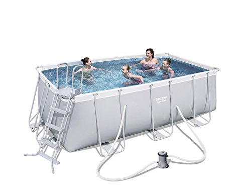 BESTWAY 56456 - Piscina Desmontable Tubular Power Steel, Depuradora de cartucho de 2.006 litros/hora, 412x201x122 cm