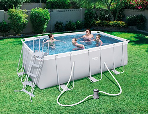 BESTWAY 56456 - Piscina Desmontable Tubular Power Steel, Depuradora de cartucho de 2.006 litros/hora, 412x201x122 cm