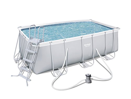 BESTWAY 56456 - Piscina Desmontable Tubular Power Steel, Depuradora de cartucho de 2.006 litros/hora, 412x201x122 cm