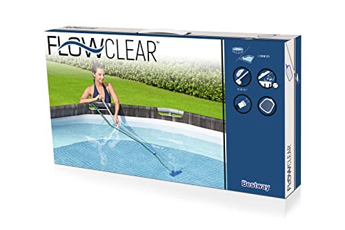 Bestway 58013 - Kit de Limpieza Piscinas Limpiafondos, Recogehojas y Pértiga 174 cm