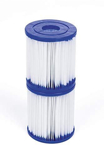 Bestway 58093 - Set de Dos Filtros de Agua Tipo I para Depuradora de Cartucho 1.249 litros/hora, Blanco, 8 x 8 x 18 cm Bestway 58093 - Set de Dos Filtros de Agua Tipo I para Depuradora de Cartucho 1.249 litros/hora, Blanco, 8 x 8 x 18 cm