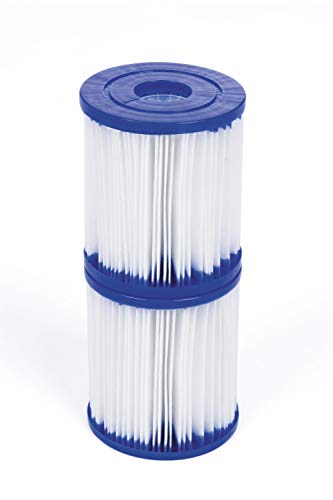 Bestway 58093 - Set de Dos Filtros de Agua Tipo I para Depuradora de Cartucho 1.249 litros/hora, Blanco, 8 x 8 x 18 cm Bestway 58093 - Set de Dos Filtros de Agua Tipo I para Depuradora de Cartucho 1.249 litros/hora, Blanco, 8 x 8 x 18 cm
