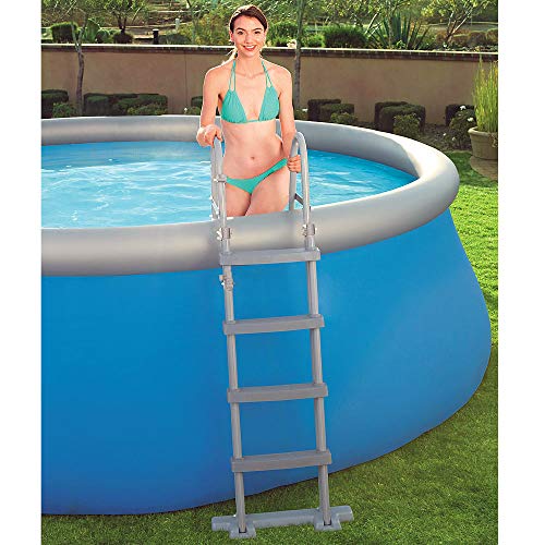 Bestway - Escalera de seguridad para piscinas elevadas, 4 peldaños a cada lado, altura 122 cm