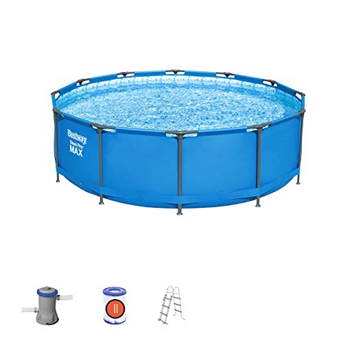 Bestway Steel Pro Max - Piscina Desmontable Tubular, Depuradora de Cartucho de 2.006 litros/hora, 366 x 100 cm