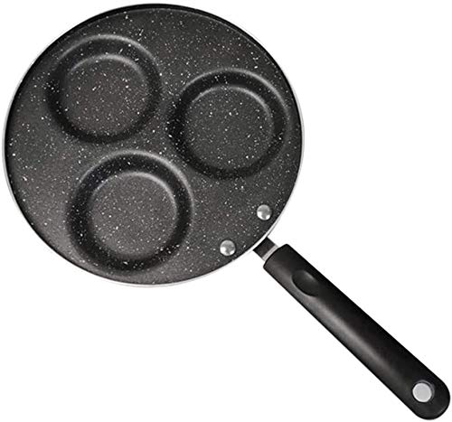 BESTZY Sartén 3 moldes de Huevo Frito Huevos fritos moldes Anillos aptas, sartén Antiadherente de aleación de Aluminio multifunción sartén Huevo tortita Filete para Estufa de Gas