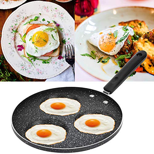 BESTZY Sartén 3 moldes de Huevo Frito Huevos fritos moldes Anillos aptas, sartén Antiadherente de aleación de Aluminio multifunción sartén Huevo tortita Filete para Estufa de Gas