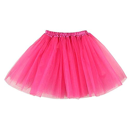 BETOY 2 pcs Mujeres Faldas Enaguas Cortas Tul Plisada Fiesta Tutu Ballet,Faldas Tul Mujer Enaguas Cortas Tutus Ballet Mini para Vestidos para Vestirse Disfraces Danza（Rosa）