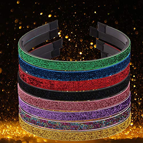 BETOY 8 Piezas Diademas Fashion Girls Women Glitter Diademas Sparkle Hoop Hair Plastic Accesorios para el Cabello