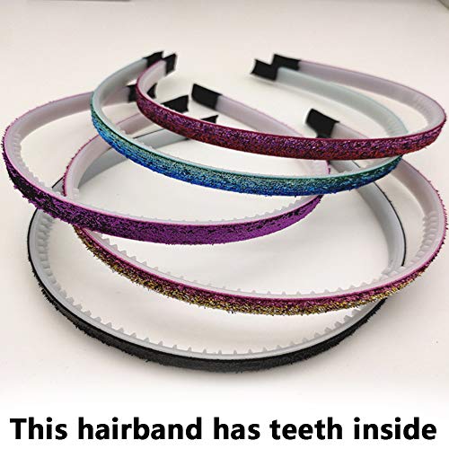 BETOY 8 Piezas Diademas Fashion Girls Women Glitter Diademas Sparkle Hoop Hair Plastic Accesorios para el Cabello