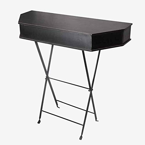 Better & Best 0850014 Consola de madera y patas plegables de hierro de madera y hierro, color: negro