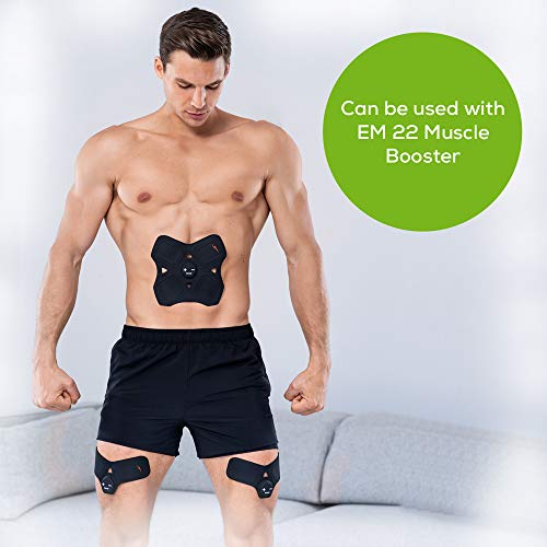 Beurer EM 22 almohadillas de gel con pilas, juego de recambio con 8 almohadillas de gel autoadhesivas y 3 pilas (batería de 3 V CR2032) para su uso con EM 22 Muscle Booster