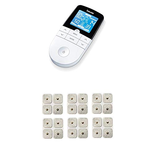 Beurer EM49 - Electroestimulador Digital Masaje EMS TENS, Pantalla LCD, 2 Canales, 4 Electrodos autoadhesivos + 24 electrodos de recambio (4,5 cm x 4,5 cm) Beurer EM49 - Electroestimulador Digital Masaje EMS TENS, Pantalla LCD, 2 Canales, 4 Electrodos autoadhesivos + 24 electrodos de recambio (4,5 cm x 4,5 cm)
