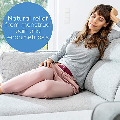 Beurer EM50 - Aparato para el alivio menstrual, electroestimulación Tens y función calor, alivio dolor menstrual y endometriosis, 15 niveles intensidad, color rosa